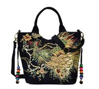 Femmes Paon Broderie Ethnique Sac à Main Crossbody Porte-monnaie Femmes Sac à Bandoulière Sac à Main pour Femmes À Vendre, beige