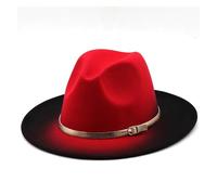 Femmes Patchwork large bord dégradé ceinture dorée Derby chapeau haut-de-forme Panama feutre Fedoras hommes artificiel style britannique casquette de Jazz pour fête, sortie, vie quotidienne(Color-01)