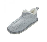 Femmes Peau de Mouton Chaussons Angel Argent Chaussures avec Laine Chaud Mérinos