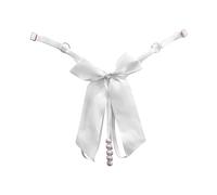 Femmes Perle Pendentif Sexy Strings Mode sous-vêtements Sexy Découpe Pendentif Perles String en Dentelle avec Noeud Lace Floral Hot Brodé Perle Massage Strings (White, One Size)