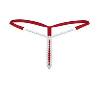 Femmes Perle Pendentif Sexy Strings Sexy Chic Tanga Ficelle Slip Femme Entrejambe en Coton String Ficelle Taille Basse sous Vêtements Féminins Lingerie Shorties Hipster Stretch Slips Ultra Minces
