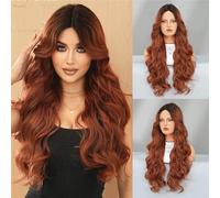 Femmes Perruque cheveux longs bouclés avec de grandes vagues, couvre-tête complet for femmes, à la mode et naturel, adapté diverses Occasions Fête quotidienne(C)