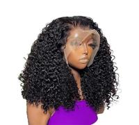 Femmes Perruques frontales en dentelle HD 13x4 ondulées courtes Bob perruques bou s sans colle for femmes densité 250 Fête quotidienne(10inches)