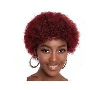Femmes Perruques synthétiques afro crépues et bou s for femmes, avec frange, idéales for un usage quotidien ou une fête Fête quotidienne(Red)