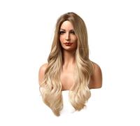 Femmes Perruques synthétiques brunes blondes ombrées, longues, bou s, ondulées, soyeuses, partie centrale for fête Cosplay Aspect naturel