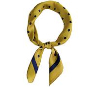 Femmes Petit Vintage Foulard Carré, Satin À Pois En Soie Foulard Imprimé Tête De Cou Cravate Décoratifs Cou Afficher Wrap (jaune)