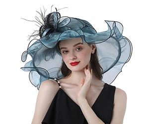 Femmes Photographie de rue Fleur Chapeau de Pare-soleil Personnalité à la Mode Bien Porter Grand Bord Voyage Voyage Chapeau Bouclé à la Mode Chapeau de Soleil pour Chien, gris, taille unique