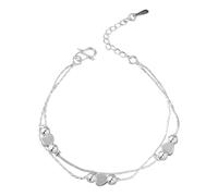 Femmes Phrases Bijoux The Fashionable And Elegant Love Design Is Combined With Shining Light Beads Symbolizing Deep Affection And Romance Plaqué Élastique Bracelet Et Anneaux (Silver, One Size)