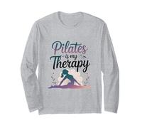 Femmes Pilates is My Therapy Yoga Workout Fitness Lover Manche Longue