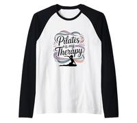 Femmes Pilates is My Therapy Yoga Workout Fitness Lover Manche Raglan