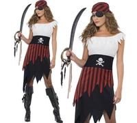 Femmes Pirate des Caraïbes Fille DÉGUISEMENT COSTUME XS À XL (8-22) Par Smiffys