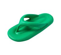 Femmes plage épaisse semelle tong avec arc de soutien vert coussin doux Casual tanga pantoufles confortables été yoga mat carré orteil poste sandales pour marcher en plein air nage (Green, 39)
