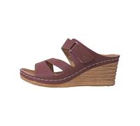 Femmes Plateforme compense Sandales Crisscross Bracelet Noir Crochet réglable boucle creux Chaussons Fashion Slides Open Toe Chunky Talon épais Pente inférieure Chaussures d'été (Red, 43)
