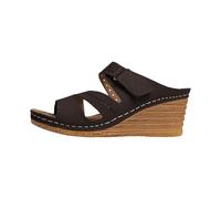 Femmes Plateforme compense Sandales Crisscross Bracelet Noir Crochet réglable boucle creux Chaussons Fashion Slides Open Toe Chunky Talon épais Pente inférieure Chaussures d'été (Coffee, 41)