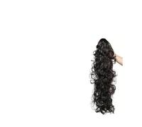 Femmes Ponytail Extension, 30 Inch Claw Clip in Long Wavy Curly Fluffy Multi Layered Synthetic Hair Piece Quotidien(1B)