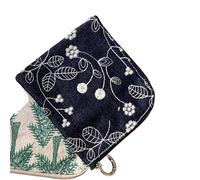 Femmes Porte-Monnaie Coton Lin Broderie Japonais À La Mode Portefeuilles Rouge À Lèvres Casque Mini Sacs De Rangement pour Fille