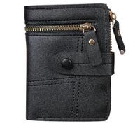 Femmes Portefeuille Simple Bi Portefeuille Pliant Cuir PU Portefeuille Fin Court Portefeuille Petites Poches Porte-cartes Portefeuille Compact Femmes Court, Noir , Beauté de masse