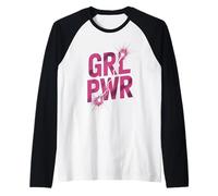 Femmes Power GRL PWR Motivation Force Féministe Power Girl Manche Raglan