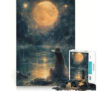Femmes près d'une rivière Puzzle de 1000 pièces Jeu de mémoire Amusant Surface Lisse sans bavures Défi divertissant pour Les Loisirs (38x52cm)