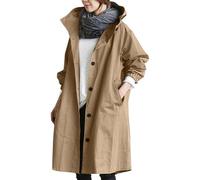 Femmes Printemps Automne Veste de Pluie Longue pour Femme Manteau à Capuche Coupe-Vent Imperméable d'Extérieur Camping Randonnée Veste de sport Grande taille Coupe-vent Ultra Impermeable Veste