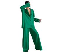 Femmes Printemps Été Mince Femmes Maison Imitation Soie Pyjamas Femmes Hiver Commerce Extérieur Glace Soie Vrac Peut être porté à l'extérieur, vert, XL