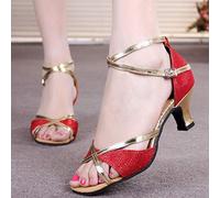 Femmes Prom Dance Valse Carré Latin Ballroom Chaussures Talons Moyens