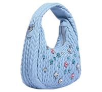 Femmes Pu Leather Hands Hands Purse Ringestones Crossbodybody Fashion Crescents Crescents Shopping Dathe For Daily Womens Épaule Plissé À Main