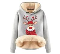 Femmes Pull De Noël Moche Adulte À Capuche 3D Renne Sweat Top Arbre Père Noël Elf Confortable z35