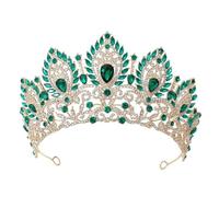 Femmes Queen Pageant Big Diadem Bride Tiara Crowns for Bridal Wedding Party Crown Robe Bijoux Accessori Gold Blue