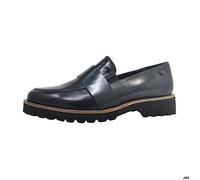 Femmes regarde le ciel Mocassins Cuir Glissement/ouvert Plat - 7328 noir 40