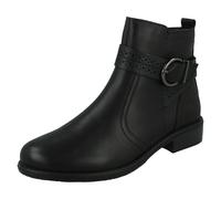 Femmes Remonte Fermeture Cuir Détail Boucle Polaire Bottines Doublées - D0F81