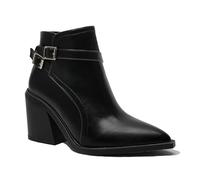 Femmes Rétro Élastique Chelsea Bottines Chunky Heel Bout Pointu Automne Hiver Chaussons Faux Cuir Souple Zipper Short Boot Fête Travail Jeans Dress Chaussures pour femme Dames Filles Noir Taille 41