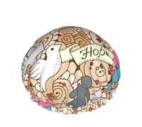 Femmes Réutilisable Stretch Hem Cheveux Chapeau Sensibilisation Du Sein Cancer Lutte DoubleWaterproof Bonnet De Douche Bonnet De Bain