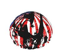 Femmes Réutilisable Stretch Ourlet Cheveux Chapeau American Vintage Photographe Amant DoubleWaterproof Bonnet De Douche Bonnet De Bain