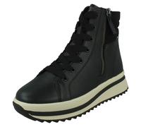 Femmes Rieker Cuir Lacet Double Fermeture Éclair Doublure Polaire Décontracté -