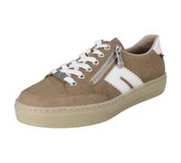 Femmes Rieker Cuir Métallisé Lacet Memosoft Baskets Avec Tirettes - L5903
