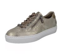 Femmes Rieker Cuir Métallisé Lacet Memosoft Baskets Avec Tirettes - L5903