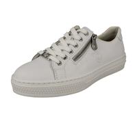 Rieker Chaussures femme L59L1 – Basses à lacets confortables, Blanc, 37 EU