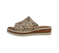 Femmes Rieker Mule V418860 V41 Textile Glissement/ouvert Talon compensé - beige combiné 60 40