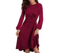 Femmes Robe À Paillettes Courtes Curvy Robes De Cérémonie Élégant Noir Robe De Noël Manches Longues Robe Pour Nouvel An Or Col V Robes De Mariée Mariage Rouge Robes De Soirée, Vin., M