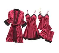 Femmes Robe de Soie Robe de Nuit Pyjamas Ensemble Dentelle Nuit Lingerie in Lingerie