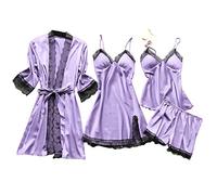 Femmes Robe de Soie Robe de Nuit Pyjamas Ensemble Dentelle Nuit Lingerie in Lingerie