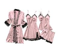 Femmes Robe de Soie Robe de Nuit Pyjamas Ensemble Dentelle Nuit Lingerie in Lingerie