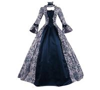 Femmes Robes Médiévale Costume médiéval de la Renaissance Robe Victorienne d'halloween Longues à Lacets Manches Froide Steampunk Robe Femme Mariage Party Robes FêTe d'halloween