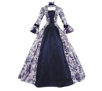 Femmes Robes MéDiéVale Deguisement Adulte Halloween Robe Steampunk Vampire Vintage Renaissance Gothique Automne Hiver Taille Haute A-Line pour Toussaint Cosplay Carnaval