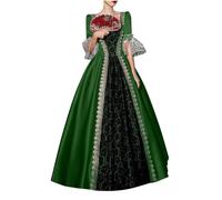Femmes Robes MéDiéVale Robe Gothique pour Femme Steampunk Vampire Moyen Age Renaissance Dress de Soirée Cocktail Elegante Carnaval Cosplay Adulte Maxi Halloween