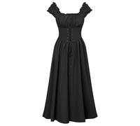 Femmes Robes MéDiéVale Robe pour Femme légante Vintage Moyen Age Renaissance Dress Automne Hiver Gothique Taille Haute Carnaval Cosplay Adulte Maxi Halloween