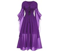 Femmes Robes MéDiéVale Robe pour Femme légante Vintage Moyen Age Renaissance Dress Halloween Gothique Carnaval Cosplay Adulte