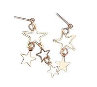 Femmes 's boucle d'oreille avec la conception creuse, mode féminine asymétrique creux étoile creuse Dangle Stud Bijoux de fête cadeau - Golden commode et pratiqueBien géré