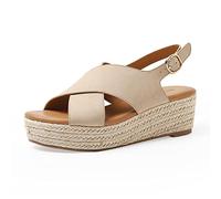 Femmes Sandales Compensées À Bout Ouvert Espadrilles Sandales Fond Épais Plate-Forme Sandales Crossover Dames Slingback Sandales D'été Pas Cher EU Taille 35-43
